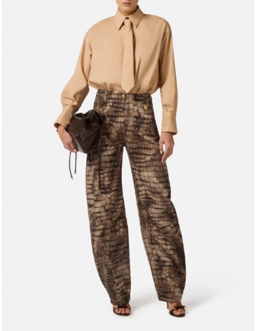 Camasa ELISABETTA FRANCHI, Cotton shirt with tie - PA17161E2110