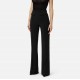 Pantaloni ELISABETTA FRANCHI, double layer stretch crêpe fabric with embroidered logo, Negru - PA17161E2110