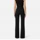 Pantaloni ELISABETTA FRANCHI, double layer stretch crêpe fabric with embroidered logo, Negru - PA17161E2110