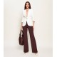 Pantaloni ELISABETTA FRANCHI, double layer stretch crêpe fabric with embroidered logo, Maro - PA17161E2644