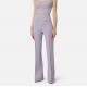 Pantaloni ELISABETTA FRANCHI, double layer stretch crêpe fabric with embroidered logo, Lila - PA17161E2EV7