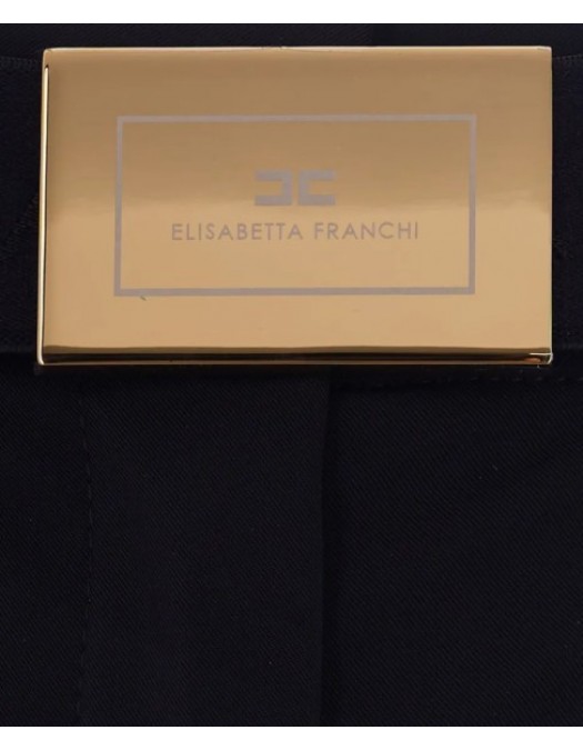 Pantaloni ELISABETTA FRANCHI, Trousers in technical bi-elastic fabric with belt - PA17261E2110