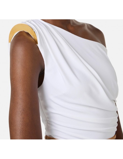 Top ELISABETTA FRANCHI, Bodysuit in jersey fabric with jewel shoulder detail - BO01361E2360