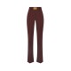 Pantaloni ELISABETTA FRANCHI, Trousers in technical bi-elastic fabric with belt, Cocoa - PA17261E2644