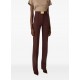 Pantaloni ELISABETTA FRANCHI, Trousers in technical bi-elastic fabric with belt, Cocoa - PA17261E2644