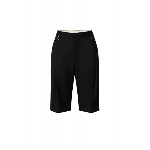 Pantaloni ELISABETTA FRANCHI, Cool wool Bermuda shorts, Negru