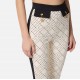 PANTALON ELISABETTA FRANCHI, Logo Print, Alb/Negru - PAS0156E2EF1