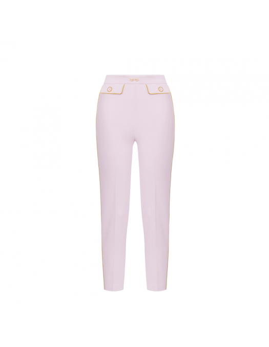 PANTALONI ELISABETTA FRANCHI, Jewelled Horsebit, White Butter - PAT7151E2DK3 PANTALONI ELISABETTA FRANCHI, Jewelled Horsebit, White Butter - PAT7151E2DK3