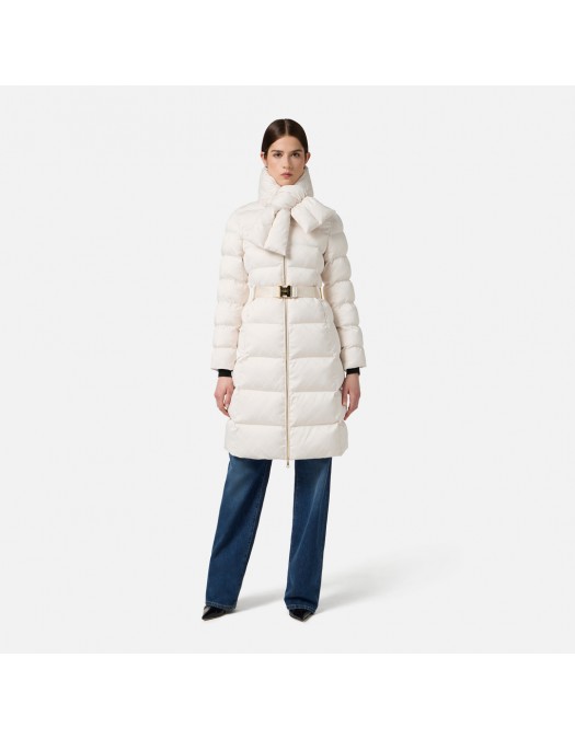 GEACA ELISABETTA FRANCHI, Lunga, Technical Fabric, Regular Fit, Alb - PI84D56E2DZ9