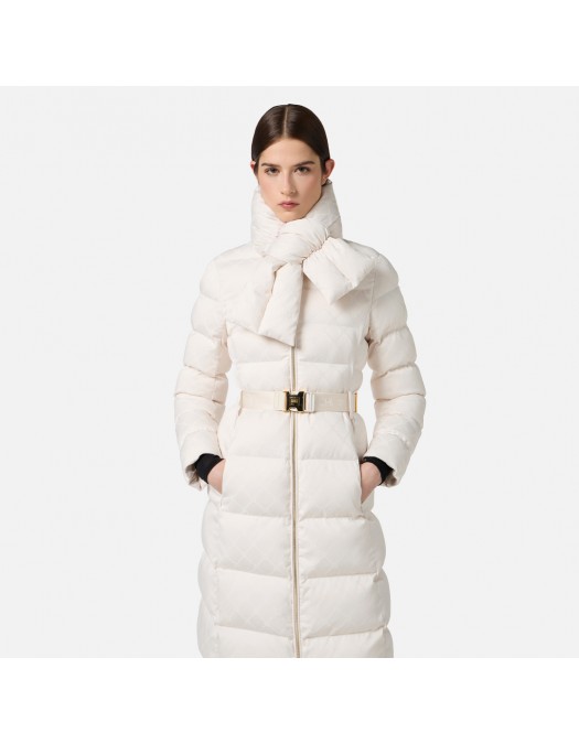 GEACA ELISABETTA FRANCHI, Lunga, Technical Fabric, Regular Fit, Alb - PI84D56E2DZ9