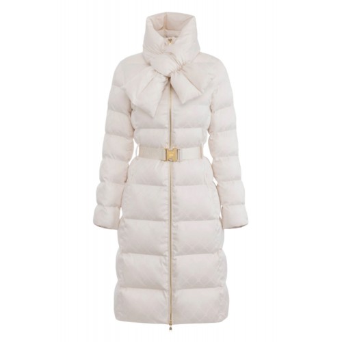 GEACA ELISABETTA FRANCHI, Lunga, Technical Fabric, Regular Fit, Alb GEACA ELISABETTA FRANCHI, Lunga, Technical Fabric, Regular Fit, Alb