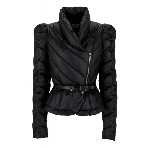GEACA ELISABETTA FRANCHI, Technical Fabric, Curea atasata, Slim, Negru GEACA ELISABETTA FRANCHI, Technical Fabric, Curea atasata, Slim, Negru