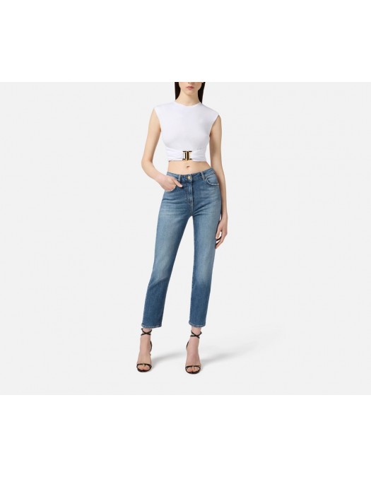 BLUGI ELISABETTA FRANCHI, Skinny, Embossed Logo, Blue - PJ07N56E2192 BLUGI ELISABETTA FRANCHI, Skinny, Embossed Logo, Blue - PJ07N56E2192