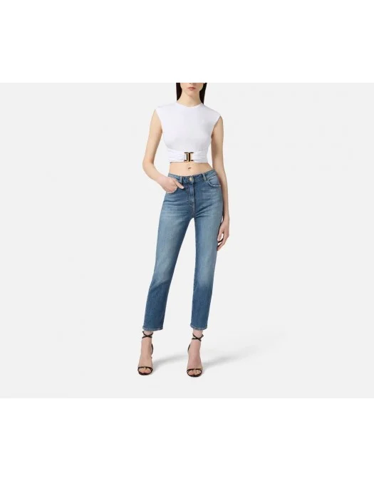 BLUGI ELISABETTA FRANCHI, Skinny, Embossed Logo, Blue - PJ07N56E2192 BLUGI ELISABETTA FRANCHI, Skinny, Embossed Logo, Blue - PJ07N56E2192
