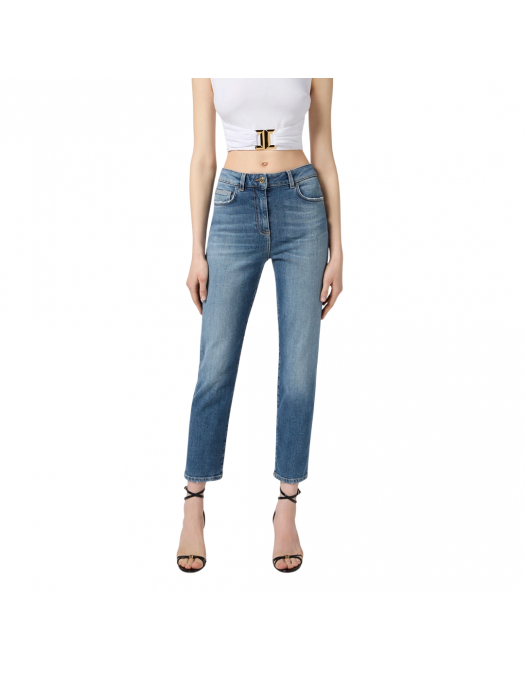 BLUGI ELISABETTA FRANCHI, Skinny, Embossed Logo, Blue - PJ07N56E2192 BLUGI ELISABETTA FRANCHI, Skinny, Embossed Logo, Blue - PJ07N56E2192