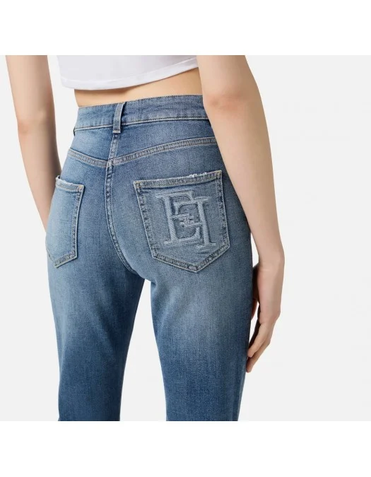 BLUGI ELISABETTA FRANCHI, Skinny, Embossed Logo, Blue - PJ07N56E2192 BLUGI ELISABETTA FRANCHI, Skinny, Embossed Logo, Blue - PJ07N56E2192