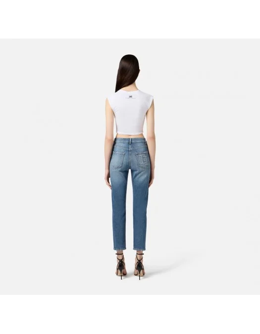 BLUGI ELISABETTA FRANCHI, Skinny, Embossed Logo, Blue - PJ07N56E2192 BLUGI ELISABETTA FRANCHI, Skinny, Embossed Logo, Blue - PJ07N56E2192
