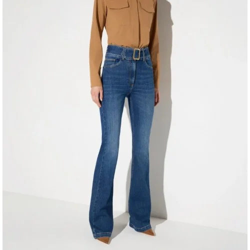 Jeans ELISABETTA FRANCHI, Boot-cut jeans with belt