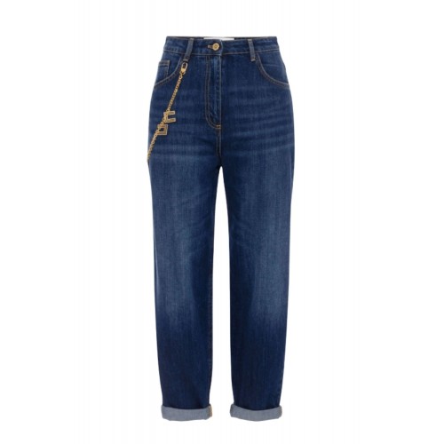 BLUGI ELISABETTA FRANCHI, Accesoriu Logo auriu, Baloon Fit BLUGI ELISABETTA FRANCHI, Accesoriu Logo auriu, Baloon Fit