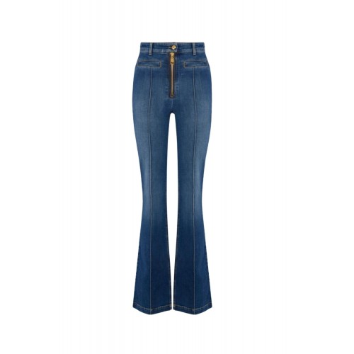 Jeans ELISABETTA FRANCHI, Boot-cut jeans with zip, Bleumarin