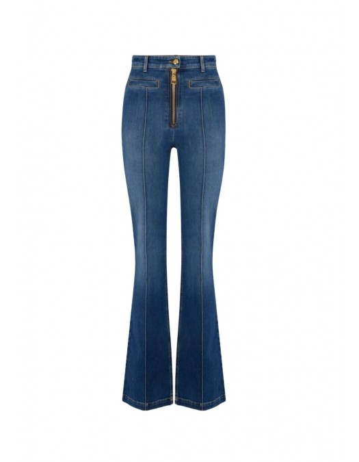 Jeans ELISABETTA FRANCHI, Boot-cut jeans with zip, Bleumarin - PJ17D61E2139