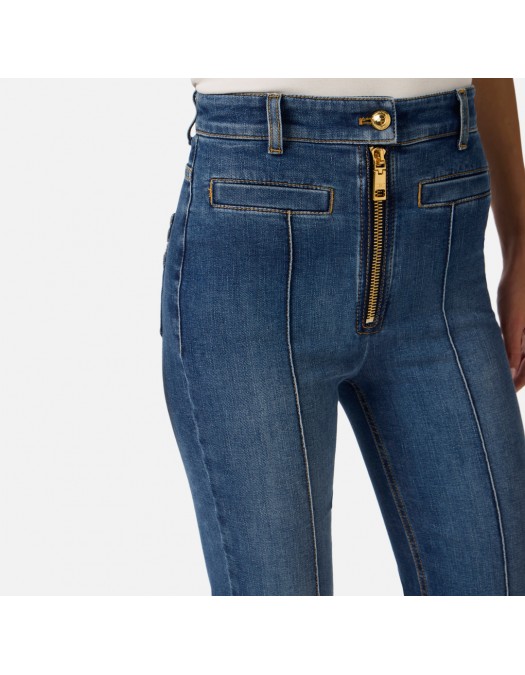 Jeans ELISABETTA FRANCHI, Boot-cut jeans with zip, Bleumarin - PJ17D61E2139