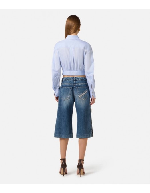Jeans ELISABETTA FRANCHI, Denim bermuda shorts with zip - PJ18I61E2104