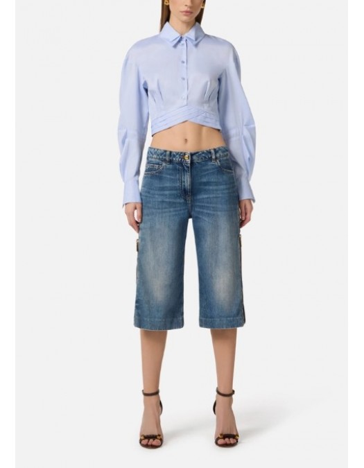 Jeans ELISABETTA FRANCHI, Denim bermuda shorts with zip - PJ18I61E2104