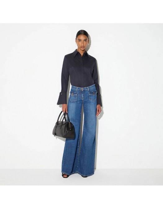 Jeans ELISABETTA FRANCHI, Bell-bottom jeans with small pockets - PJ18N66E2139