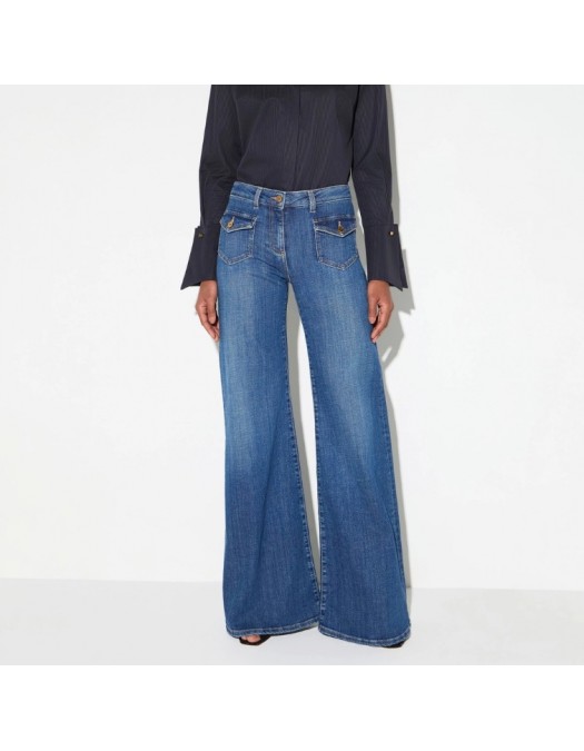 Jeans ELISABETTA FRANCHI, Bell-bottom jeans with small pockets - PJ18N66E2139