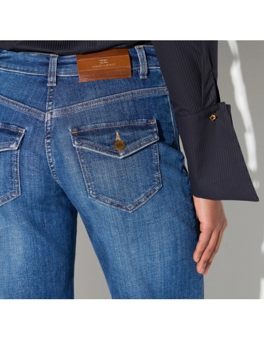 Jeans ELISABETTA FRANCHI, Bell-bottom jeans with small pockets - PJ18N66E2139
