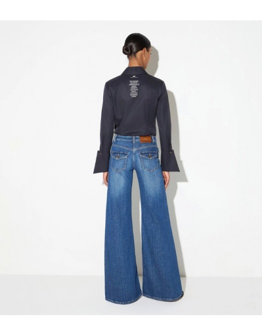 Jeans ELISABETTA FRANCHI, Bell-bottom jeans with small pockets - PJ18N66E2139