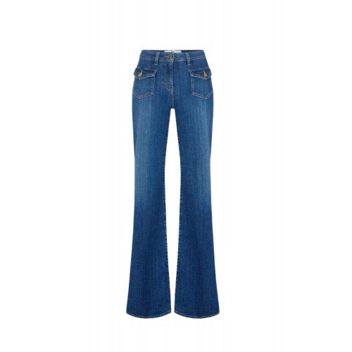 Jeans ELISABETTA FRANCHI, Bell-bottom jeans with small pockets