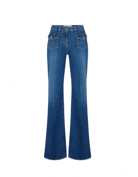 Jeans ELISABETTA FRANCHI, Bell-bottom jeans with small pockets - PJ18N66E2139