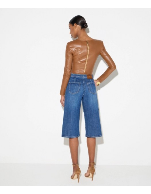 Jeans ELISABETTA FRANCHI, Denim bermuda shorts with row of buttons - PJ19N66E2139