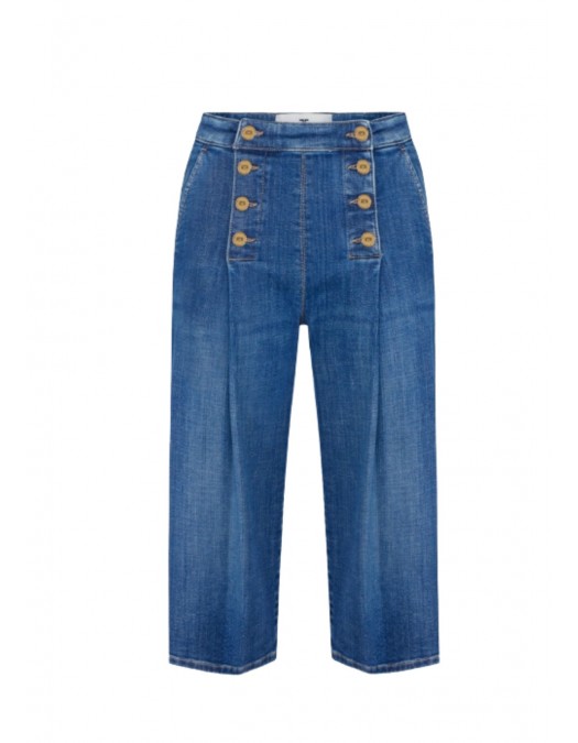 Jeans ELISABETTA FRANCHI, Denim bermuda shorts with row of buttons - PJ19N66E2139