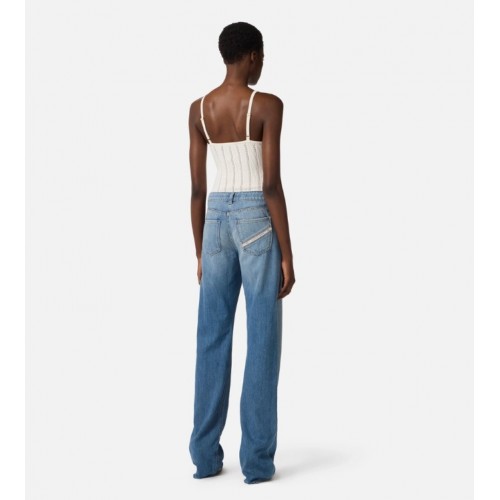 Jeans ELISABETTA FRANCHI, Palazzo jeans with logo detail