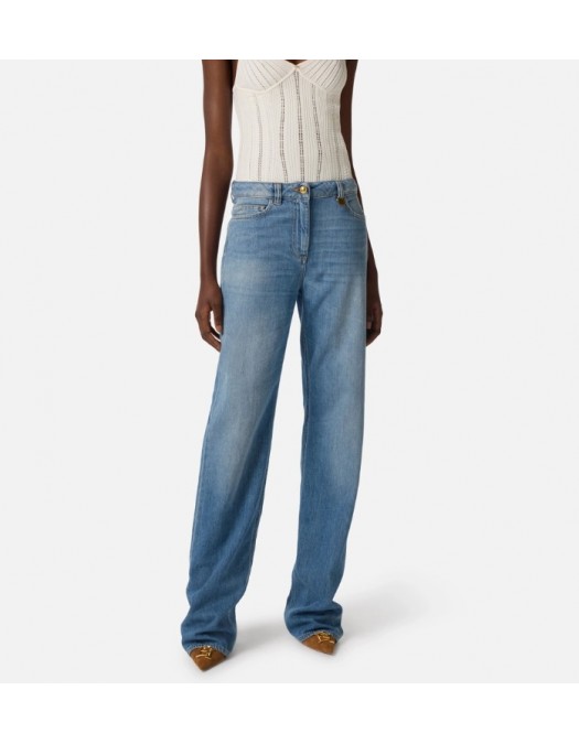 Jeans ELISABETTA FRANCHI, Palazzo jeans with logo detail - PJ21I61E2192