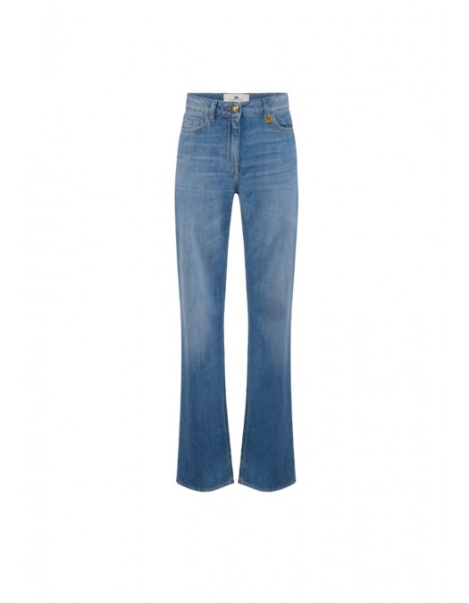 Jeans ELISABETTA FRANCHI, Palazzo jeans with logo detail - PJ21I61E2192