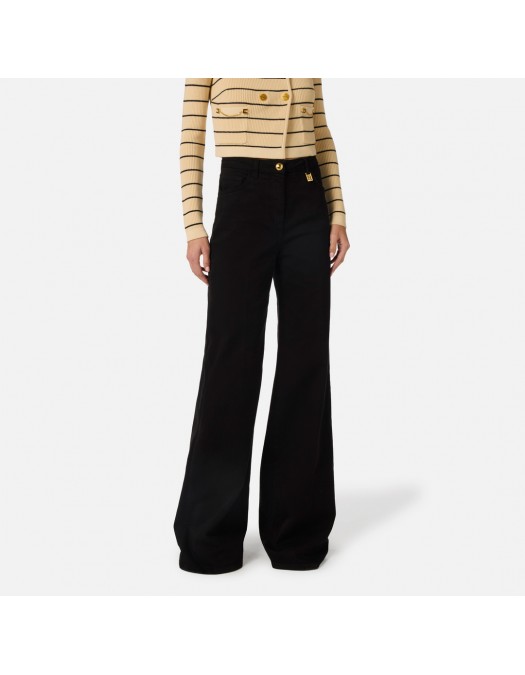 Blugi Elisabetta Franchi, Palazzo jeans, Negru - PJ23N61E2110