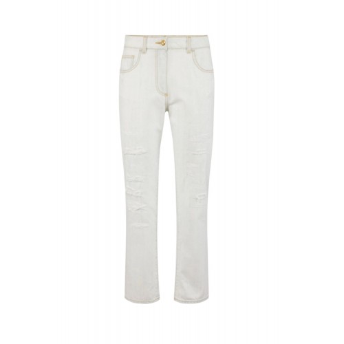 Jeans ELISABETTA FRANCHI,  with distressed details, Alb
