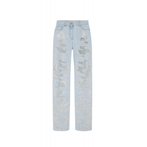 Jeans ELISABETTA FRANCHI, Palazzo jeans with organza details