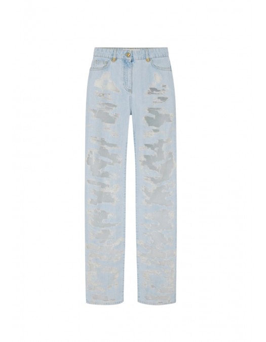 Jeans ELISABETTA FRANCHI, Palazzo jeans with organza details - PJ32N62E2FF6