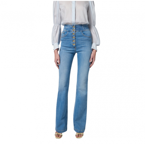 Jeans ELISABETTA FRANCHI, Jeans with Logo Buttons Jeans ELISABETTA FRANCHI, Jeans with Logo Buttons