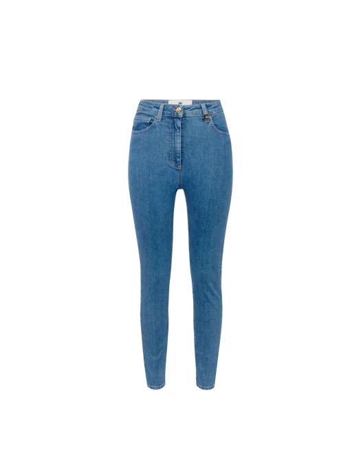 Jeans ELISABETTA FRANCHI, Skinny, Logo Detail, Blue - PJ86I51E2192 Jeans ELISABETTA FRANCHI, Skinny, Logo Detail, Blue - PJ86I51E2192