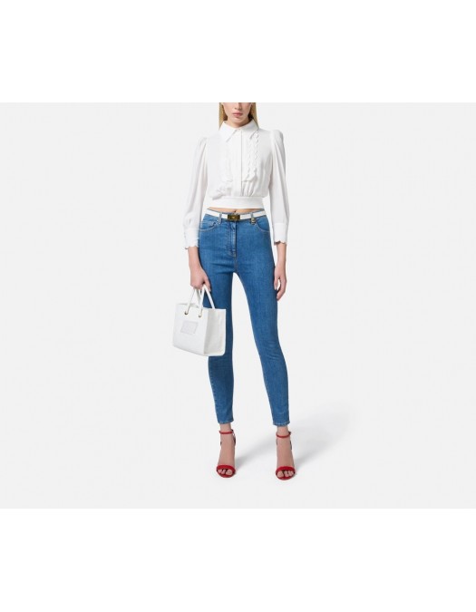 Jeans ELISABETTA FRANCHI, Skinny, Logo Detail, Blue - PJ86I51E2192 Jeans ELISABETTA FRANCHI, Skinny, Logo Detail, Blue - PJ86I51E2192