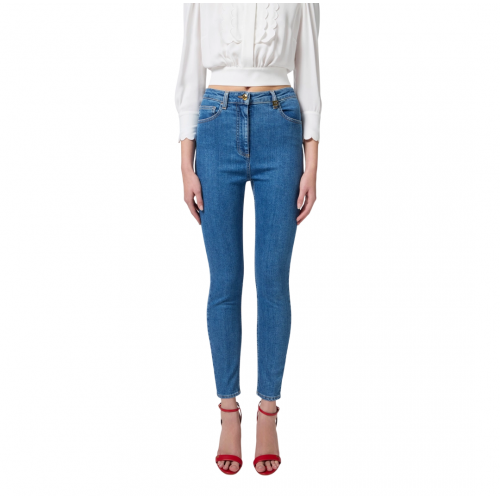 Jeans ELISABETTA FRANCHI, Skinny, Logo Detail, Blue Jeans ELISABETTA FRANCHI, Skinny, Logo Detail, Blue