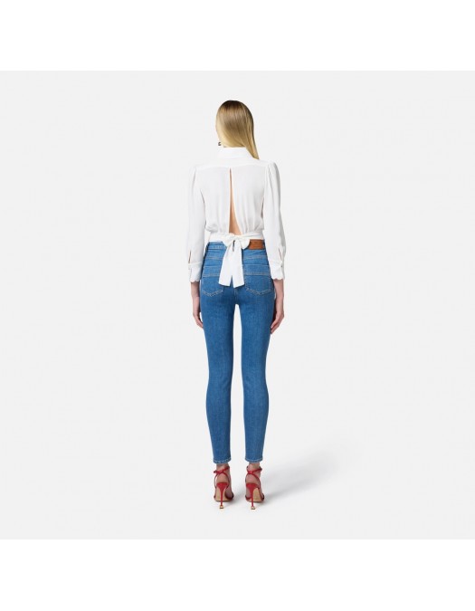 Jeans ELISABETTA FRANCHI, Skinny, Logo Detail, Blue - PJ86I51E2192 Jeans ELISABETTA FRANCHI, Skinny, Logo Detail, Blue - PJ86I51E2192