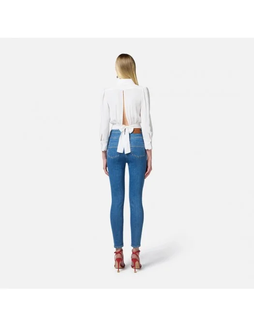 Jeans ELISABETTA FRANCHI, Skinny, Logo Detail, Blue - PJ86I51E2192 Jeans ELISABETTA FRANCHI, Skinny, Logo Detail, Blue - PJ86I51E2192