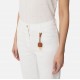 Jeans ELISABETTA FRANCHI, Dyed Cotton jeans, Logo Charm, White - PJ87D51E2360 Jeans ELISABETTA FRANCHI, Dyed Cotton jeans, Logo Charm, White - PJ87D51E2360